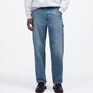 NWT Madewell Men's Sz 32x31 Carpenter Jeans in Elko Wash Relaxed Straight NT827